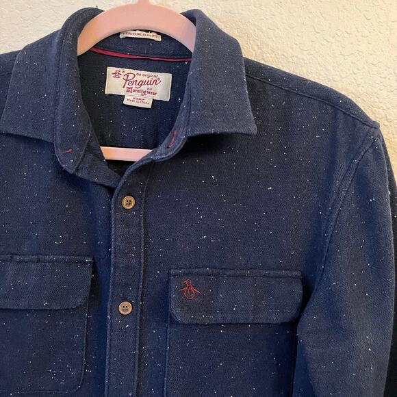 Vintage Original Penguin Mens Shirt Jacket S Button Flannel Heritage Slim Fit - Picture 2 of 12